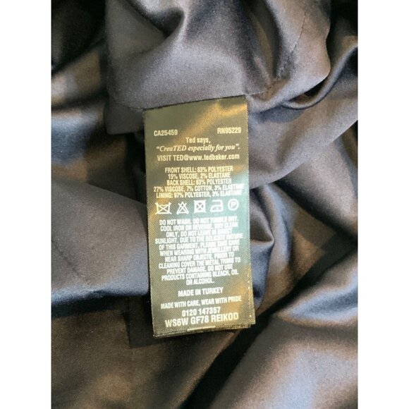 Ted Baker Reikod Navy Blue 2-Way Zip Sleeveless Shift Dress, Size 2 | 6 US - Picture 9 of 9